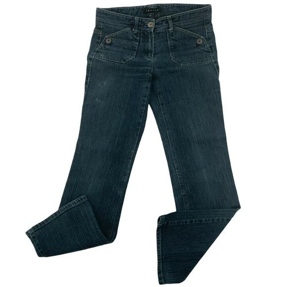 Theory Jeans Women's Size 2 Bootcut Straight Leg Stretch Dark Wash Pockets Denim - Picture 4 of 10